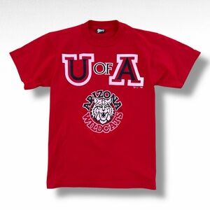 Vintage 90s University of Arizona Wildcats Screen Stars T-Shirt Red Size Medium